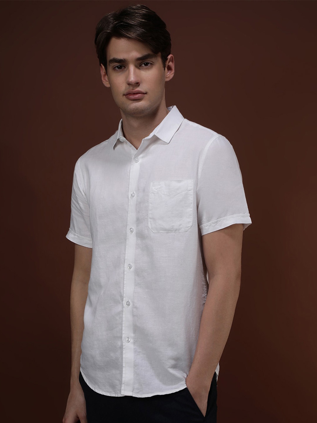

Crocodile Signature Comfort Cotton Casual Shirt, White