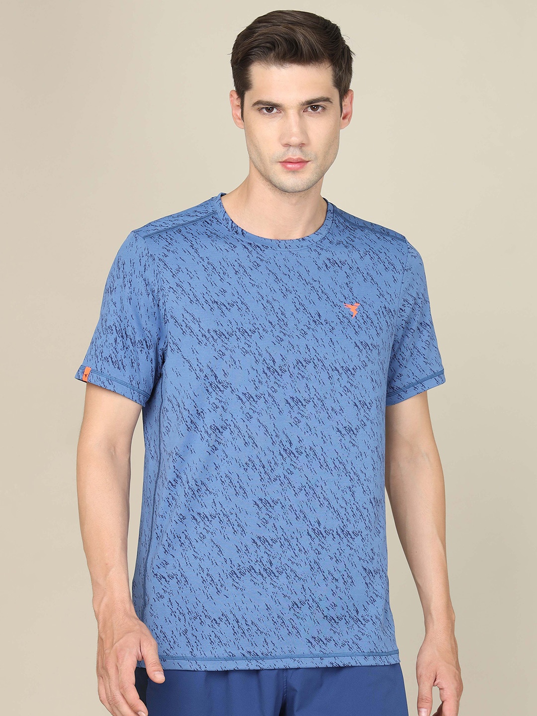 

Technosport Abstract Printed Slim Fit Rapid-Dry Sports T-shirt, Blue