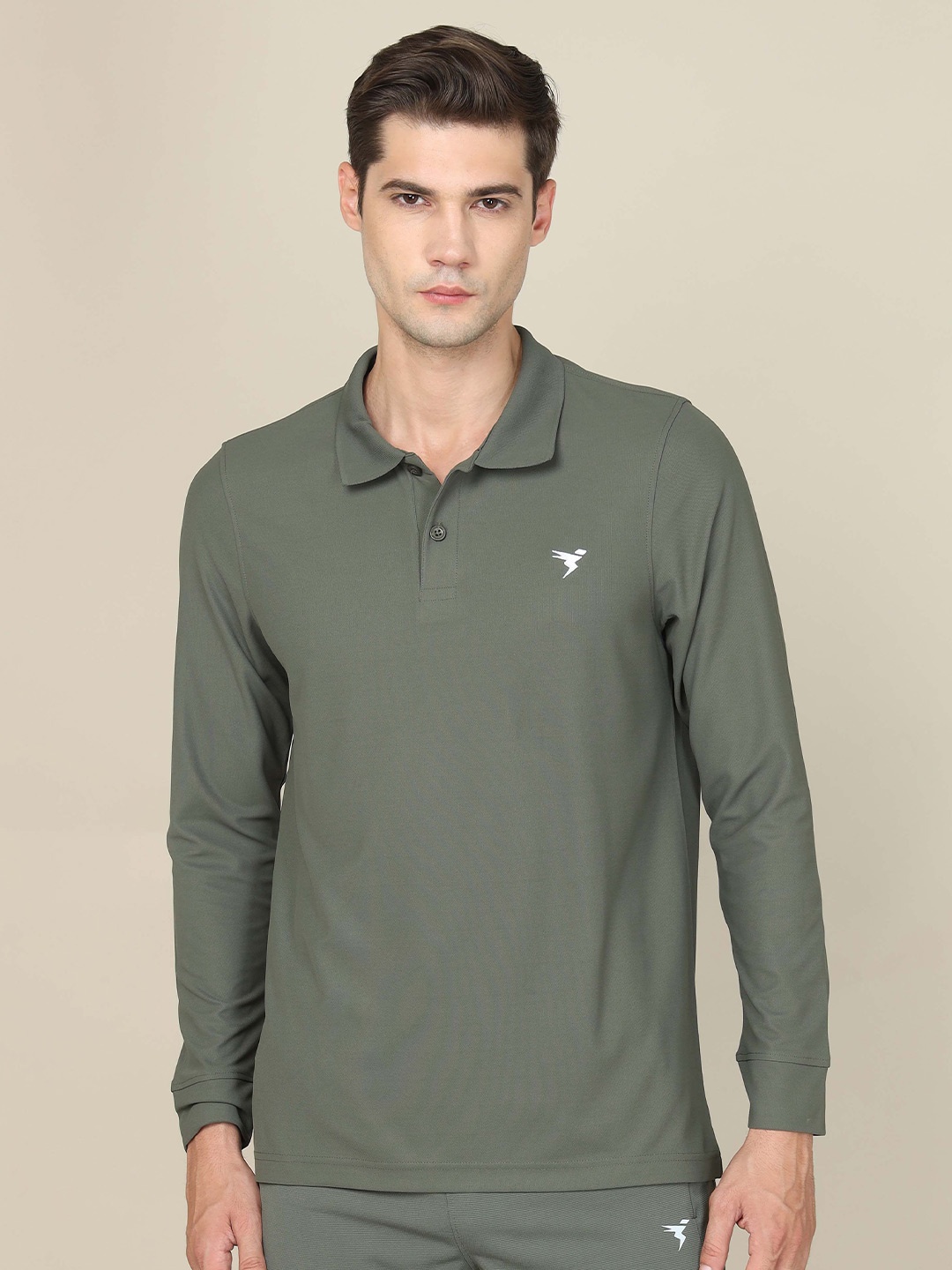 

Technosport Polo Collar Slim Fit Rapid-Dry Sports T-Shirt, Green