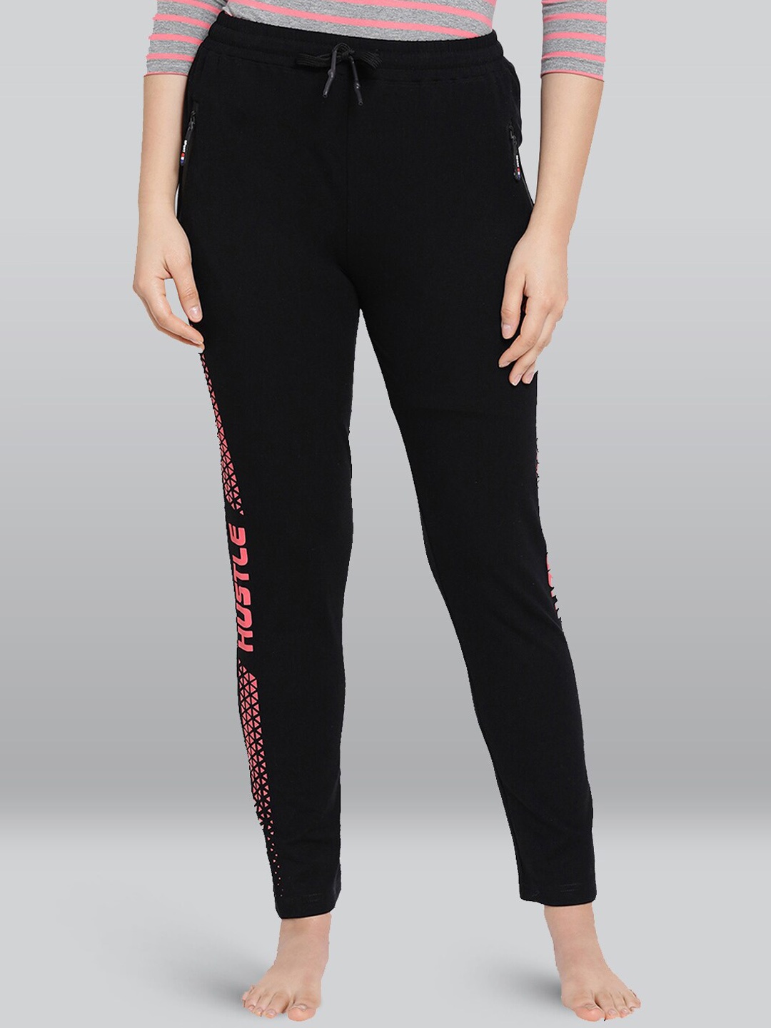 

LYRA Printed Cotton Slim-Fit Lounge Pants, Black