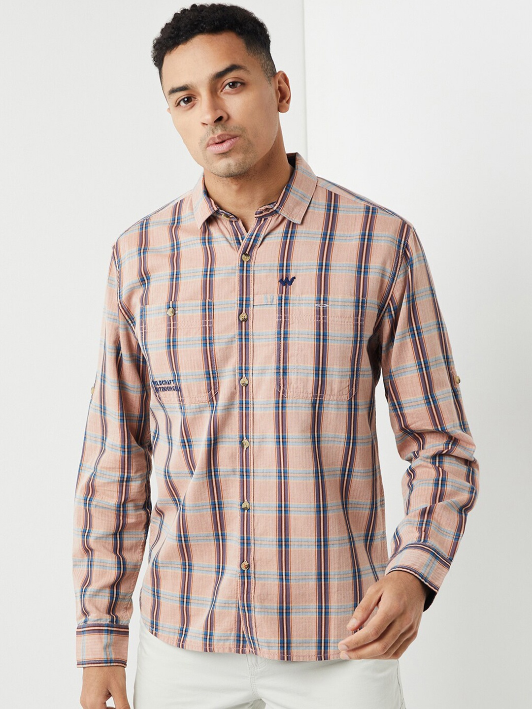 

Wildcraft Relaxed Buffalo Checked Spread Collar Cotton Casual Shirt, Mauve