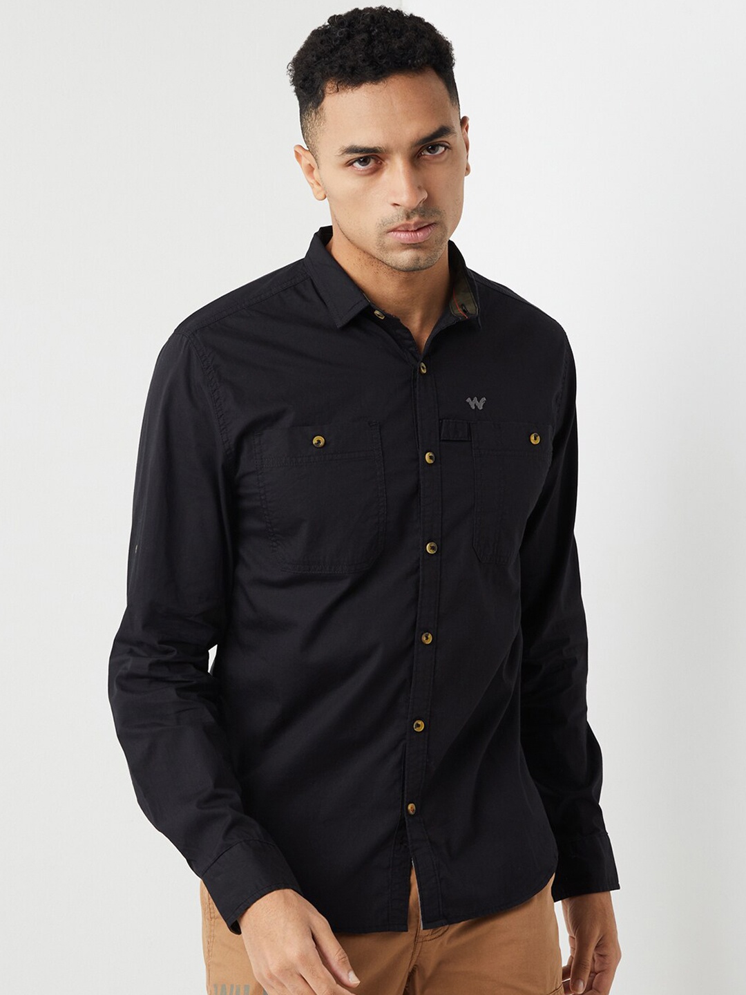 

Wildcraft Relaxed Spread Collar Cotton Casual Shirt, Black