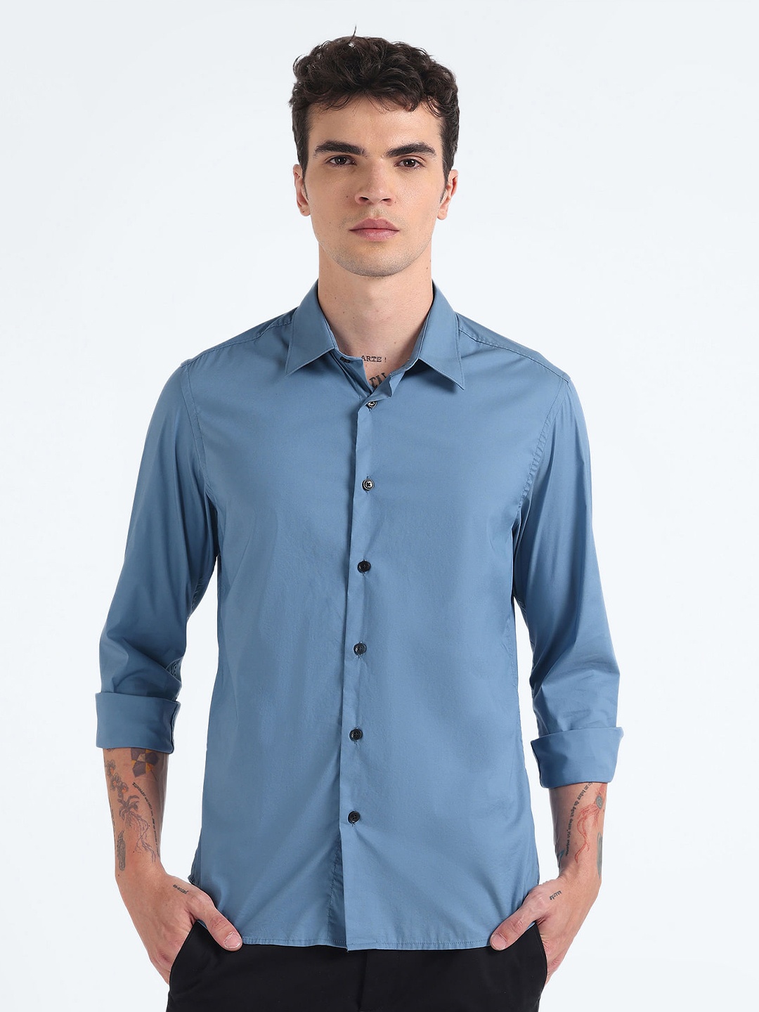

Flying Machine Slim Fit Casual Shirt, Blue