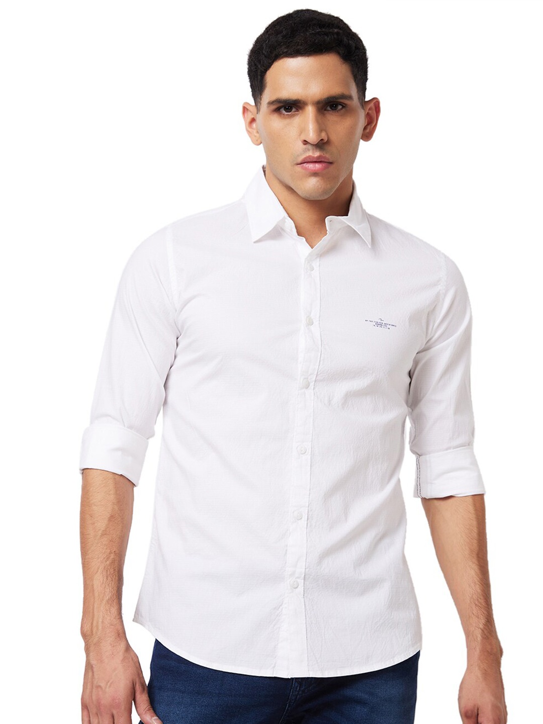 

SPYKAR Slim Fit Opaque Cotton Casual Shirt, White
