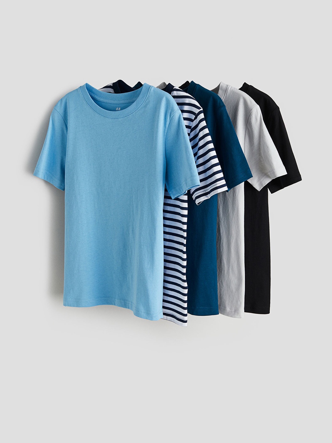 

H&M Boys Pure Cotton 5-Pack T-shirts, Blue