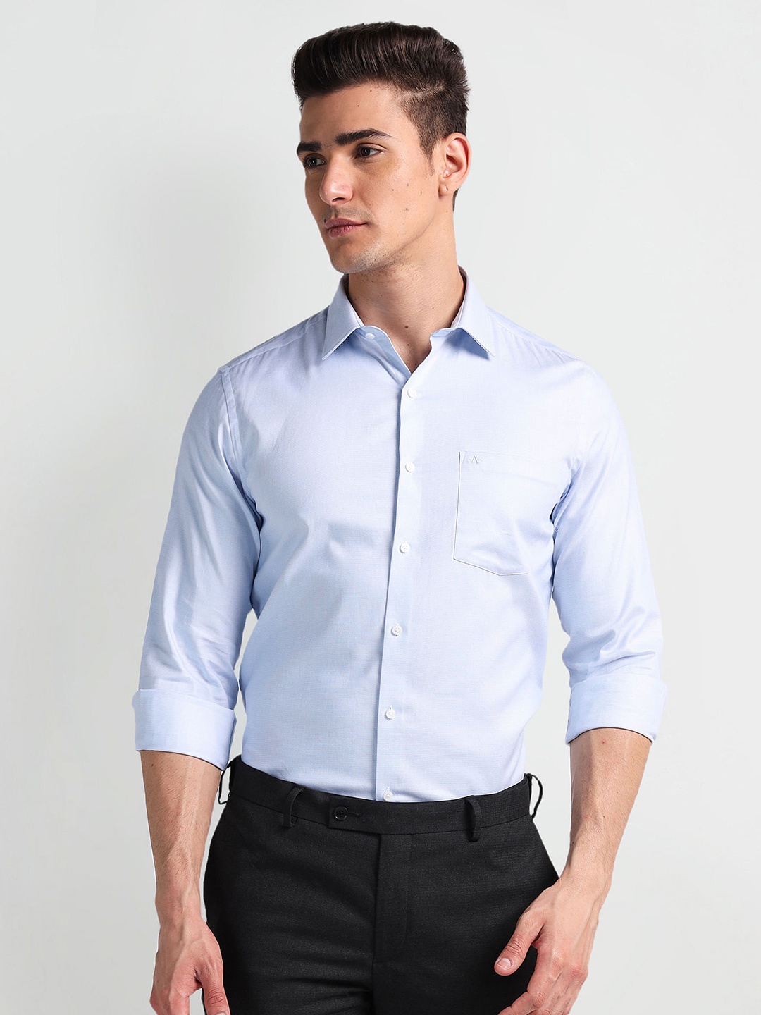 

Arrow Textured Pure Cotton Formal Shirt, Blue