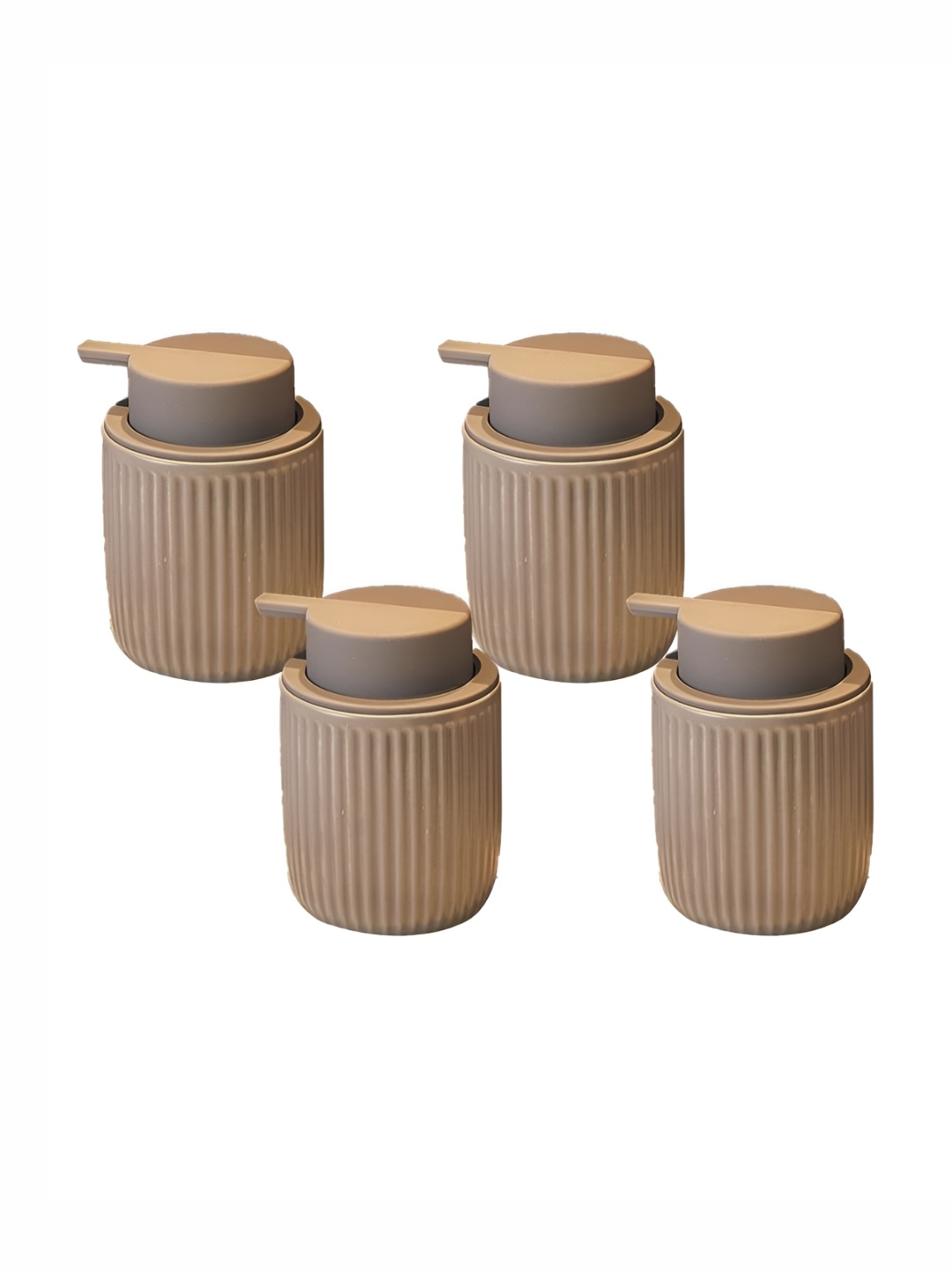 

USHA SHRIRAM Brown 4 Pieces Textured Ceramic Soap Dispenser 320 ml