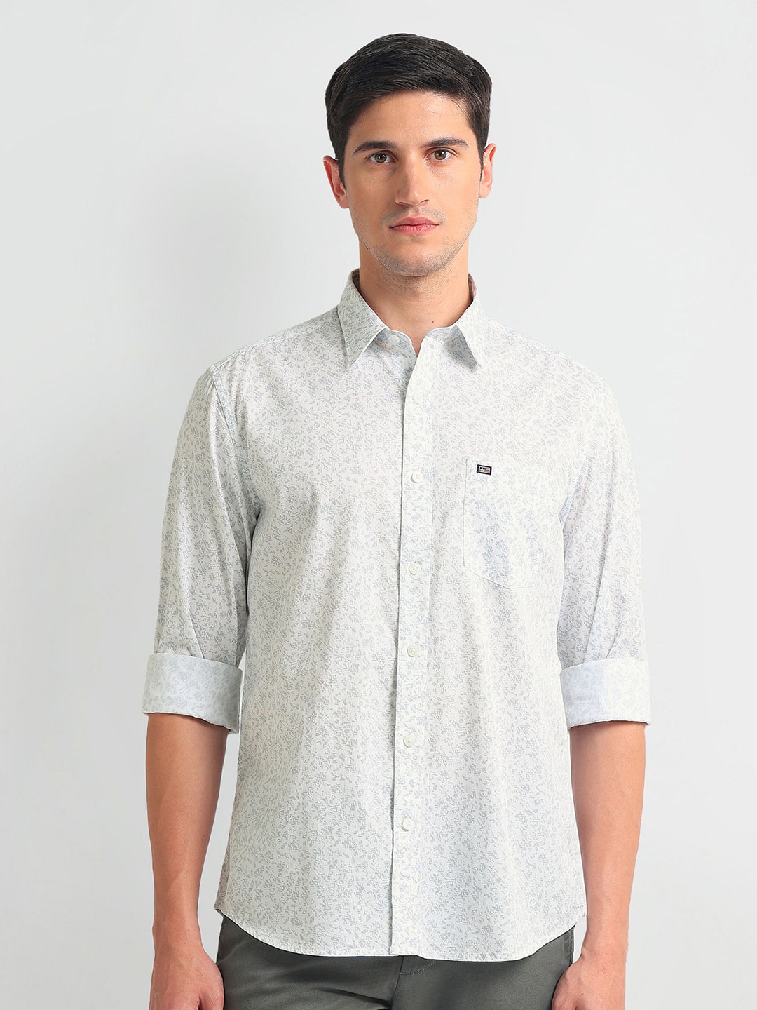 

Arrow Sport Slim Fit Abstract Printed Pure Cotton Casual Shirt, Grey