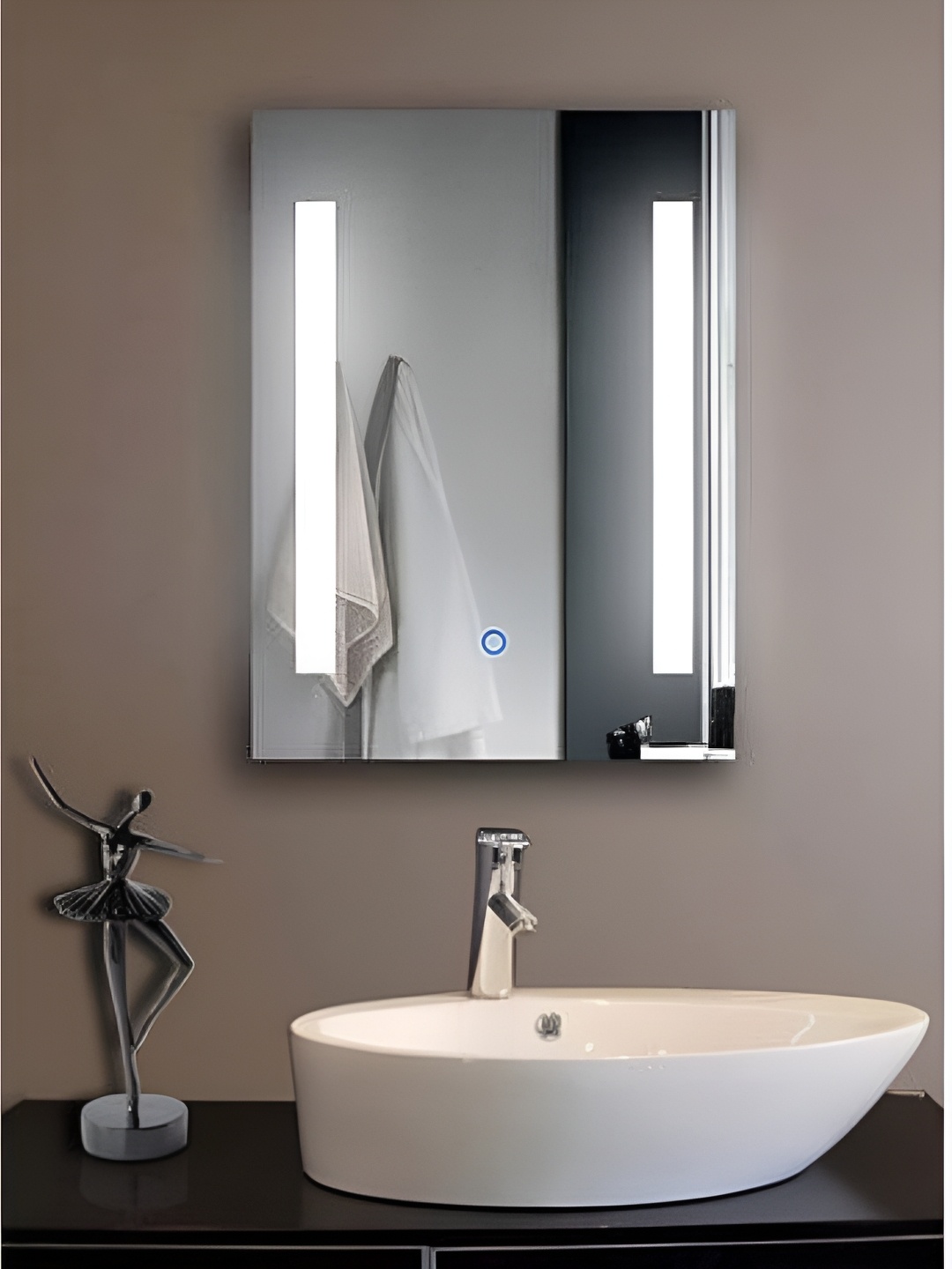 

SMILESELLERS Beautiful Modern White Glass LED Mirrors