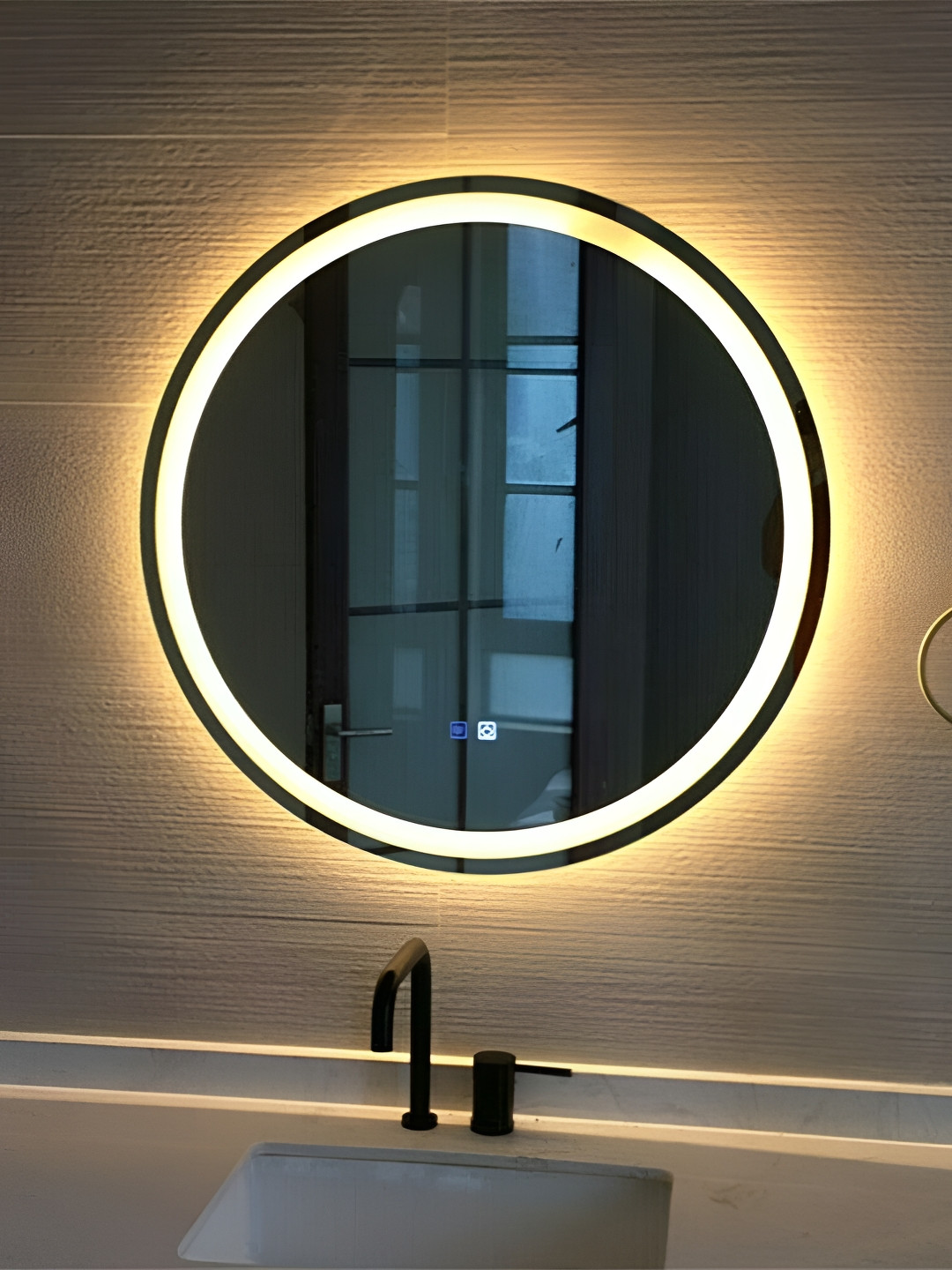 

SMILESELLERS Beautiful Modern Yellow Circular LED Mirrors