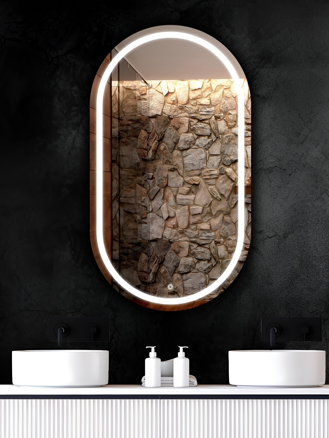 

SMILESELLERS Beautiful Modern White Oval LED Mirrors