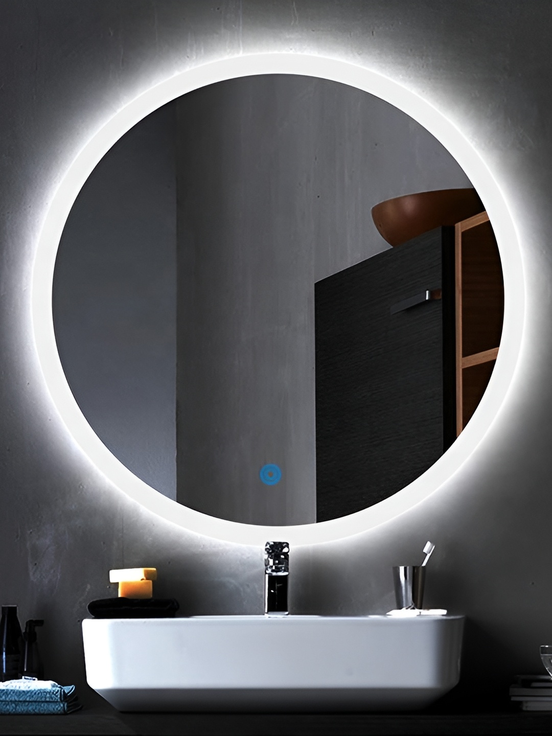 

SMILESELLERS Beautiful Modern White Circular LED Mirrors