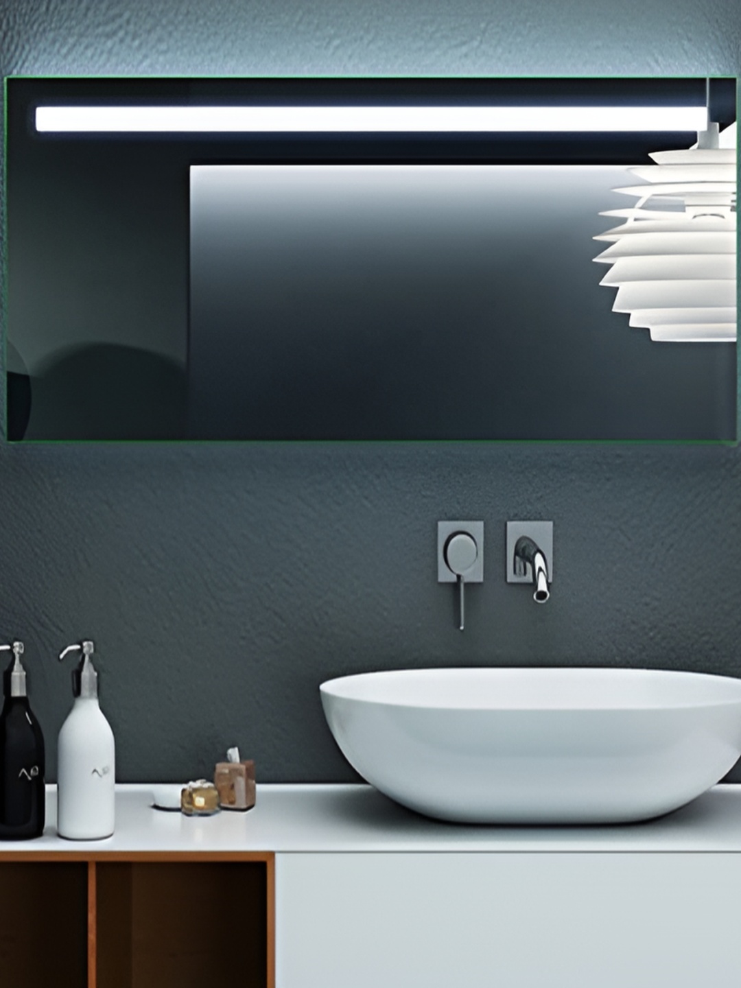 

SMILESELLERS Beautiful Modern White Rectangle LED Mirrors