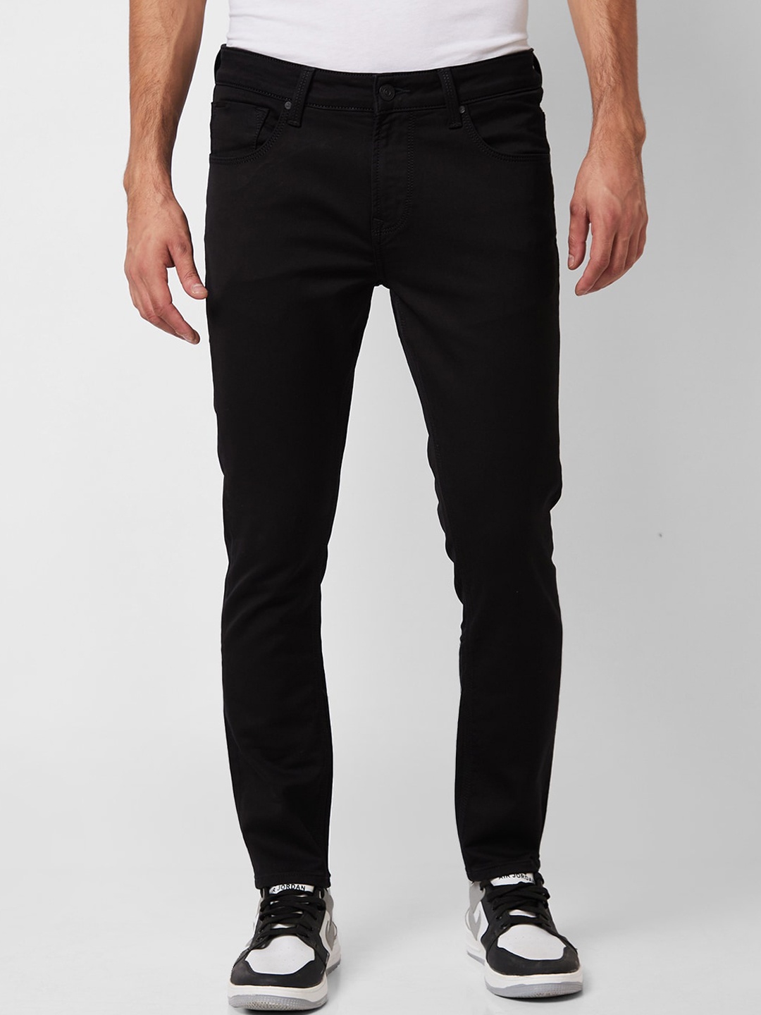 

SPYKAR Men Slim Fit Clean Look Mid Rise Cotton Jeans, Black