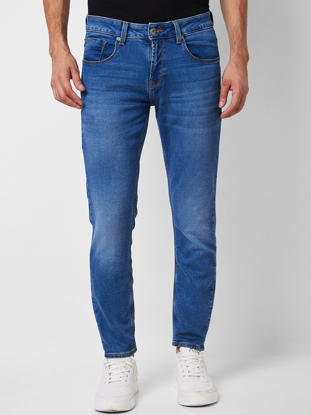 

SPYKAR Men Slim Fit Heavy Fade Clean Look Cotton Jeans, Blue