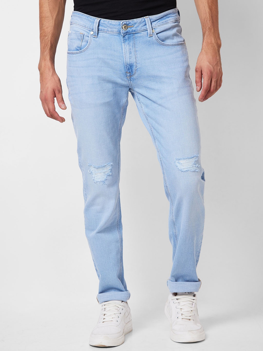 

SPYKAR Men Mildly Distressed Heavy Fade Jeans, Blue