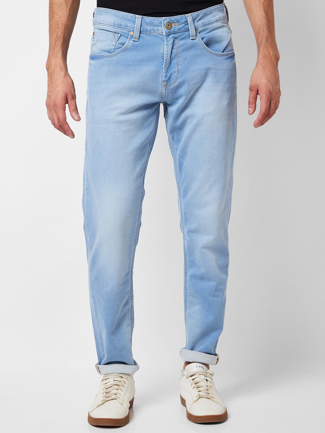 

SPYKAR Men Slim Fit Low-Rise Heavy Fade Clean Look Stretchable Jeans, Blue