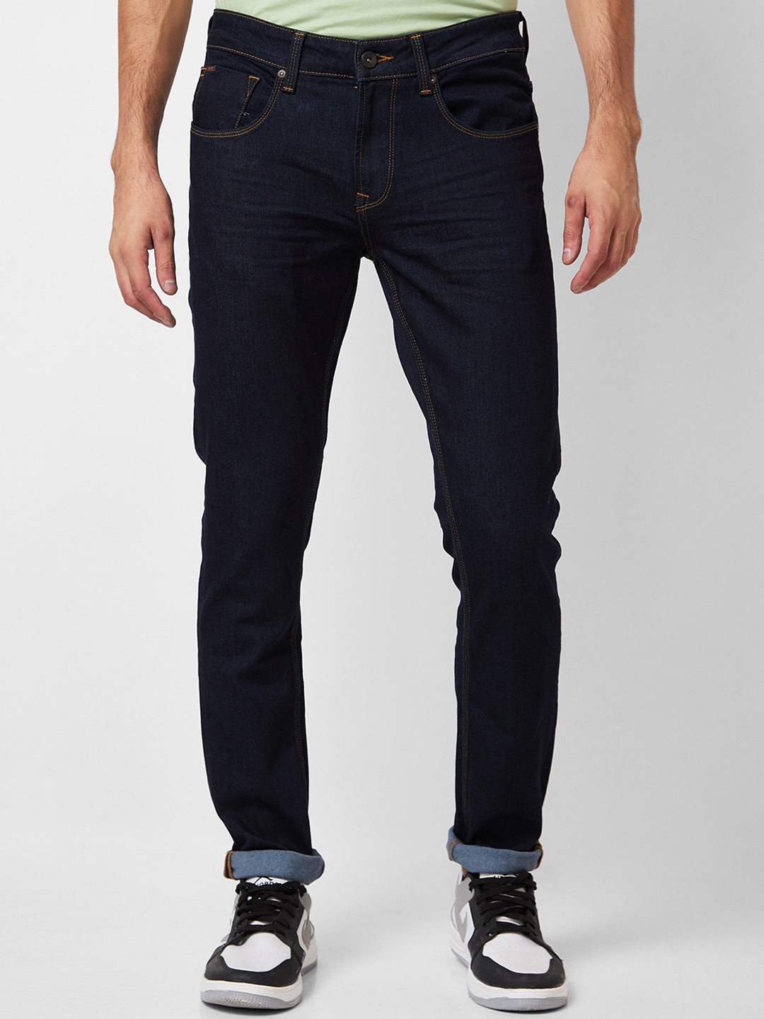 

SPYKAR Men Skinny Fit Low-Rise Clean Look Stretchable Jeans, Blue