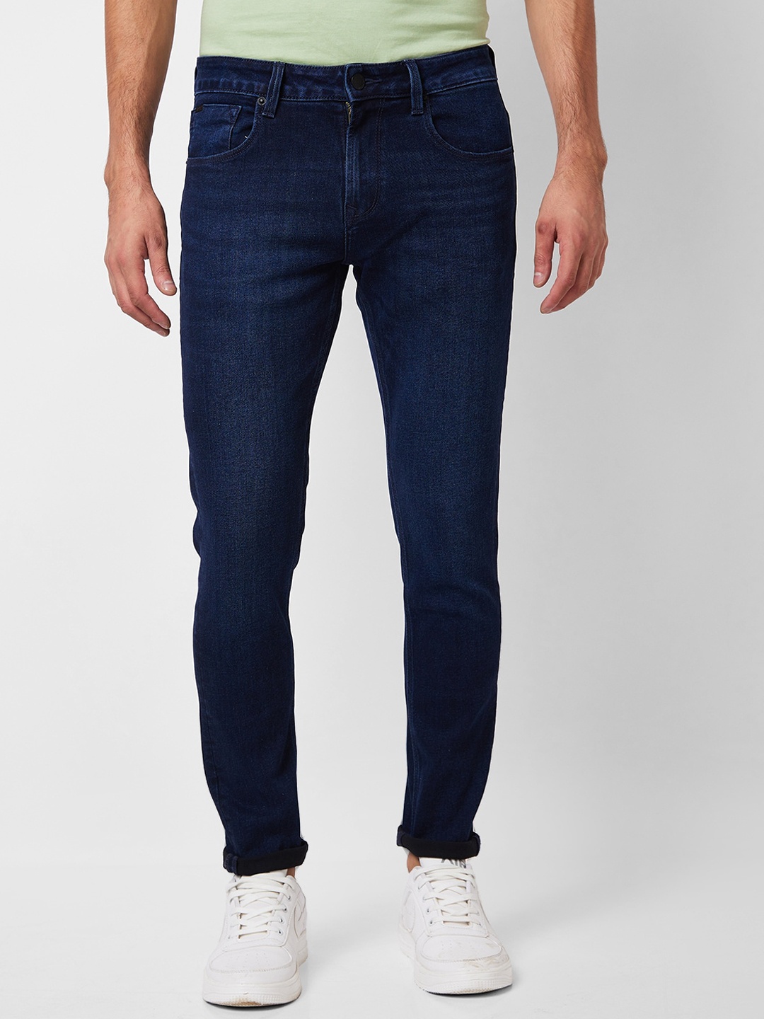 

SPYKAR Men Slim Fit Low-Rise Clean Look Cotton Jeans, Blue