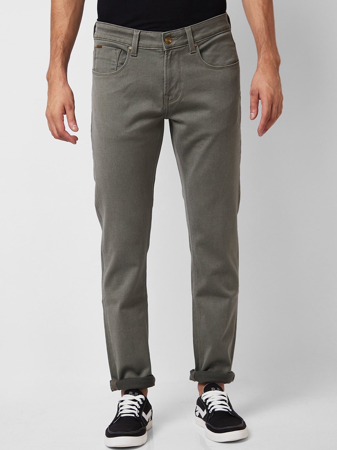 

SPYKAR Men Skinny Fit Low-Rise Clean look Stretchable Jeans, Grey