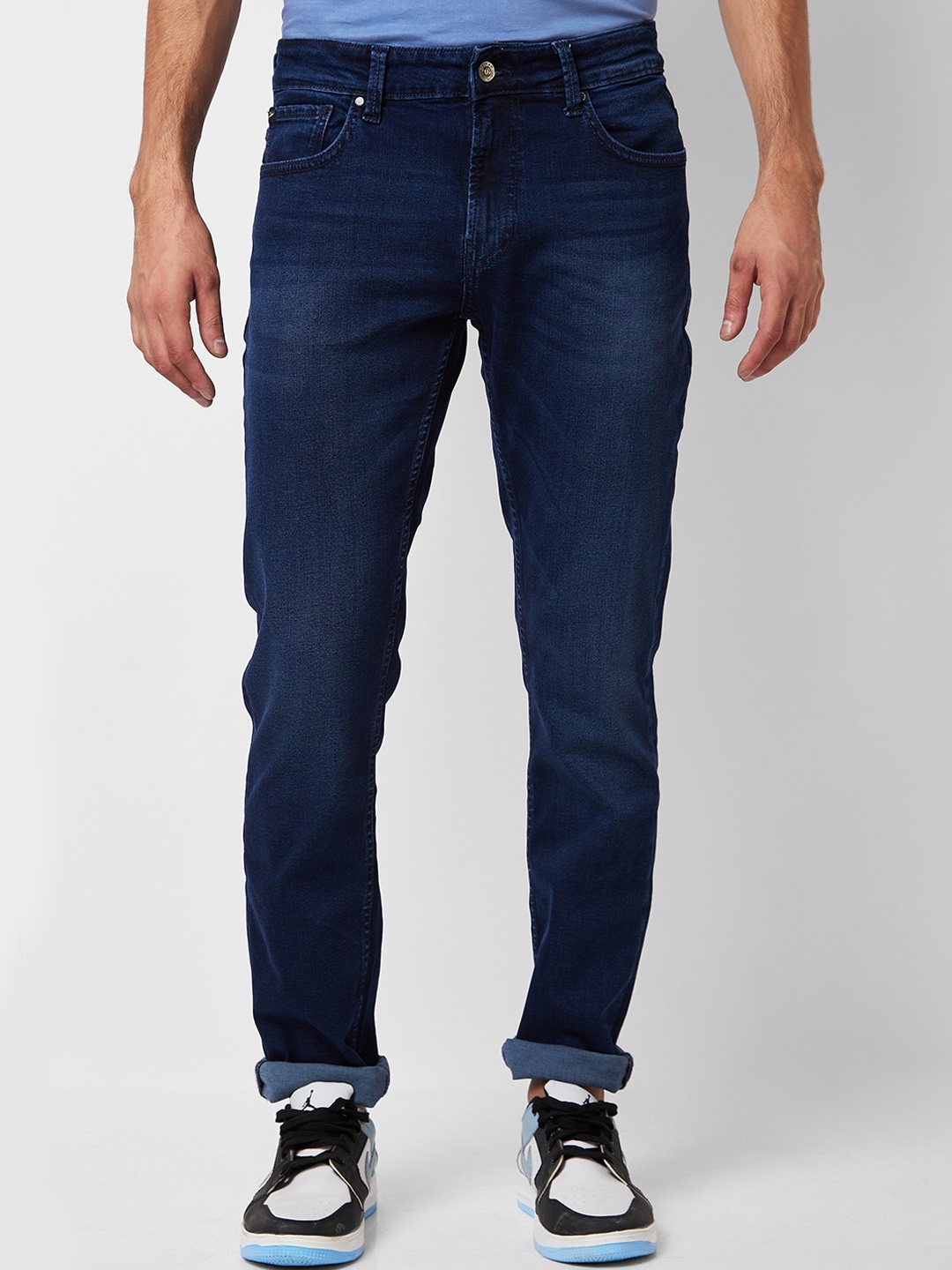 

SPYKAR Men Mid-Rise Light Fade Clean Look Stretchable Jeans, Blue