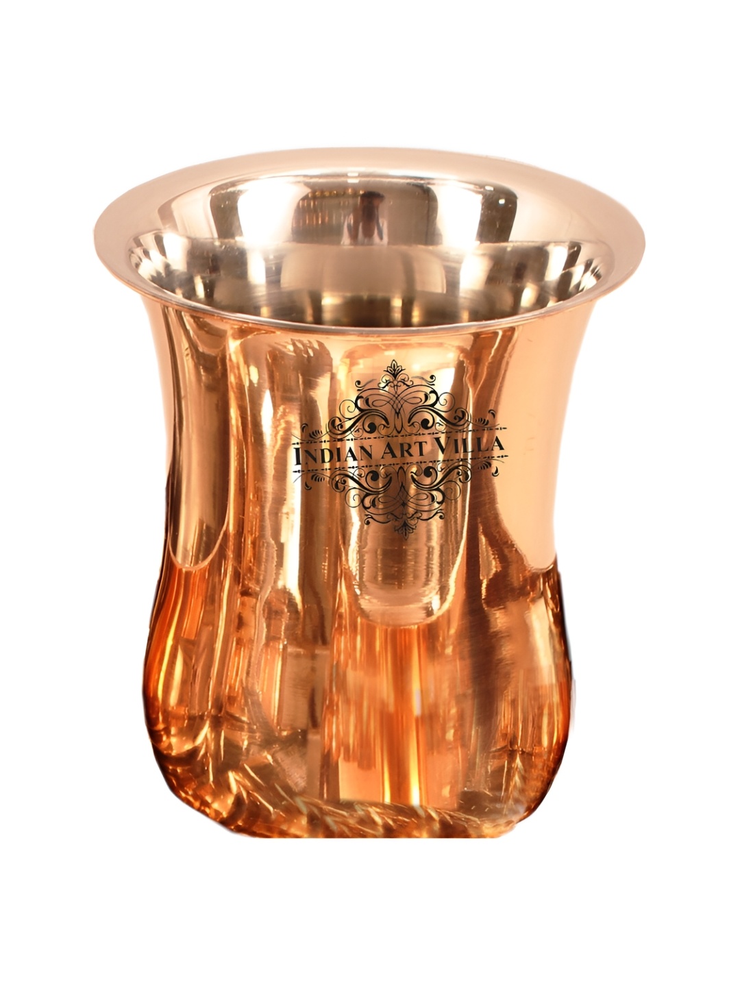 

INDIAN ART VILLA Brown 6 Pieces Copper Water or Juice Glass 300 ml