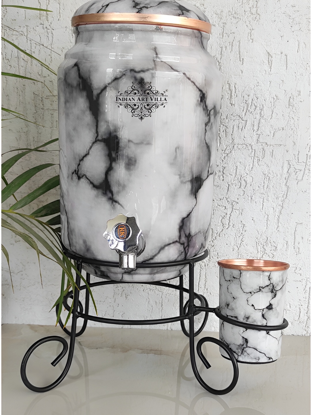 

INDIAN ART VILLA Black & Grey Copper Water Dispenser 5 ltrs