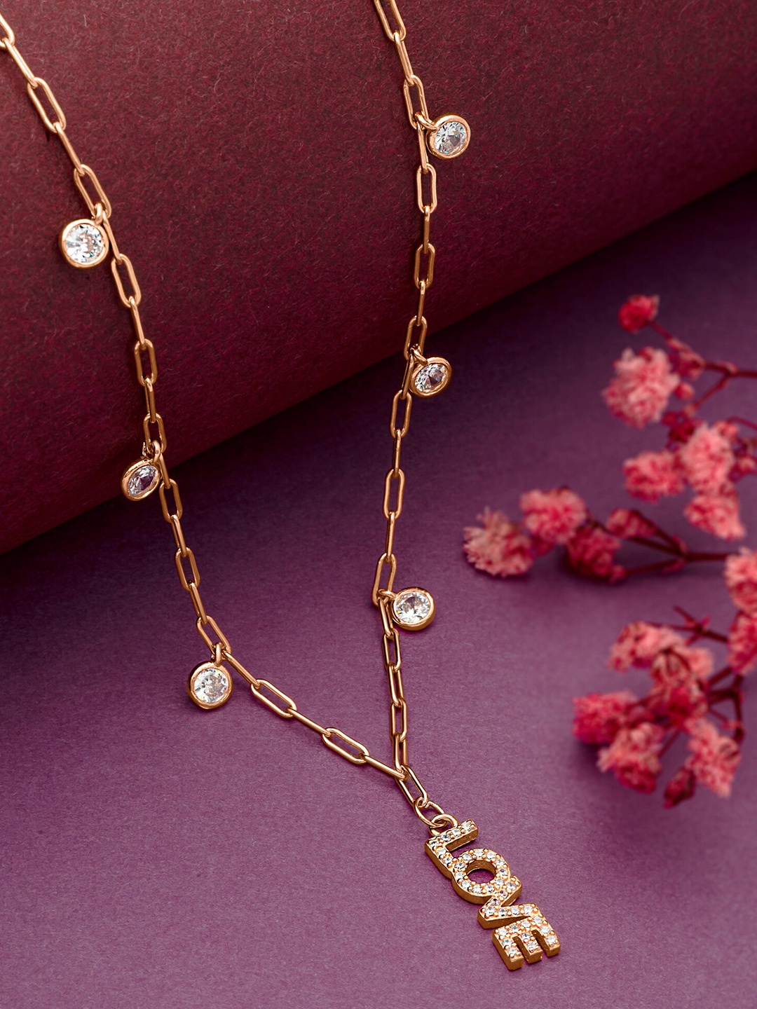 

SILBERRY Sterling Silver Rose Gold-Plated Necklace