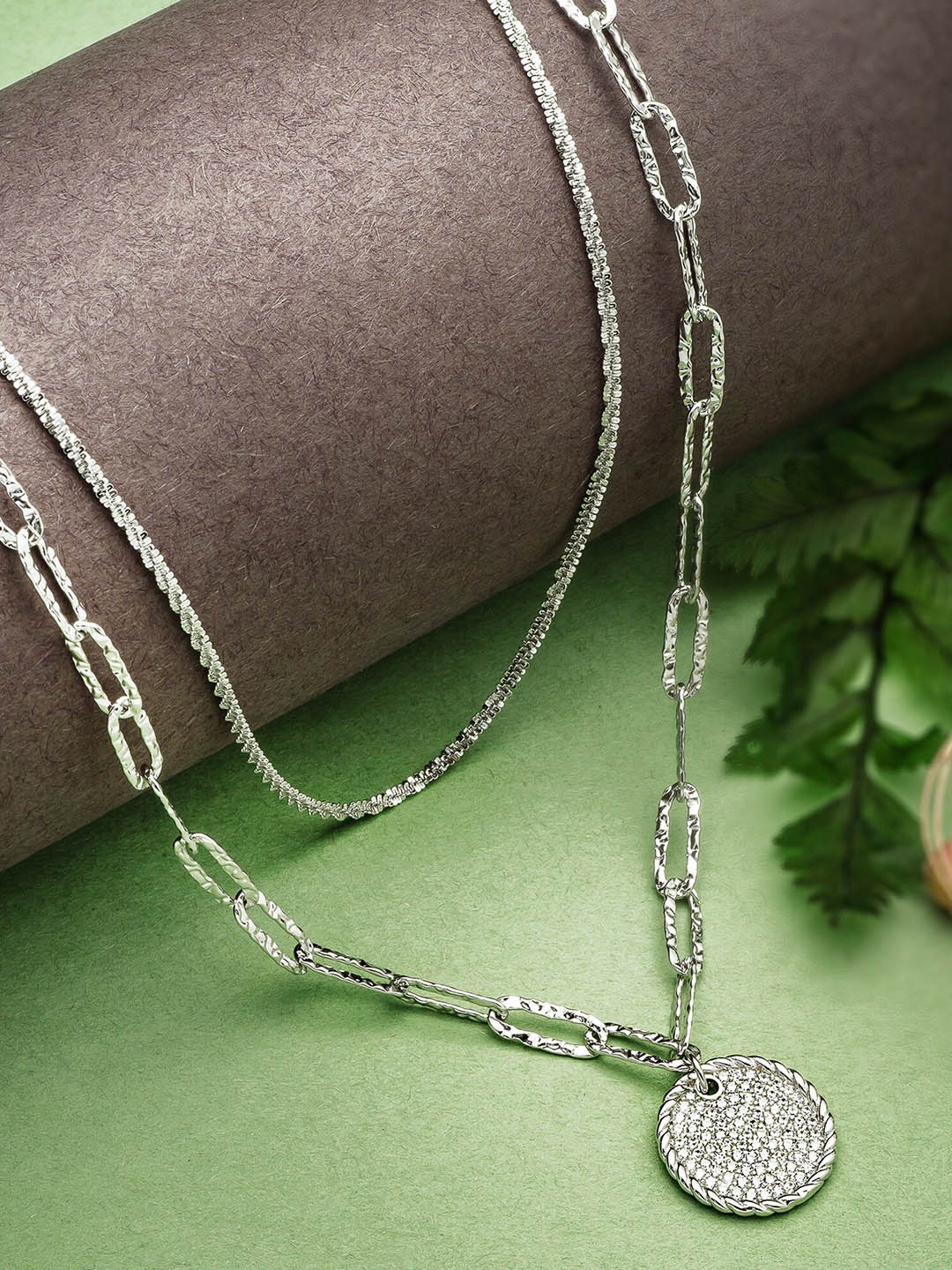 

SILBERRY Sterling Silver Rhodium-Plated Layered Necklace