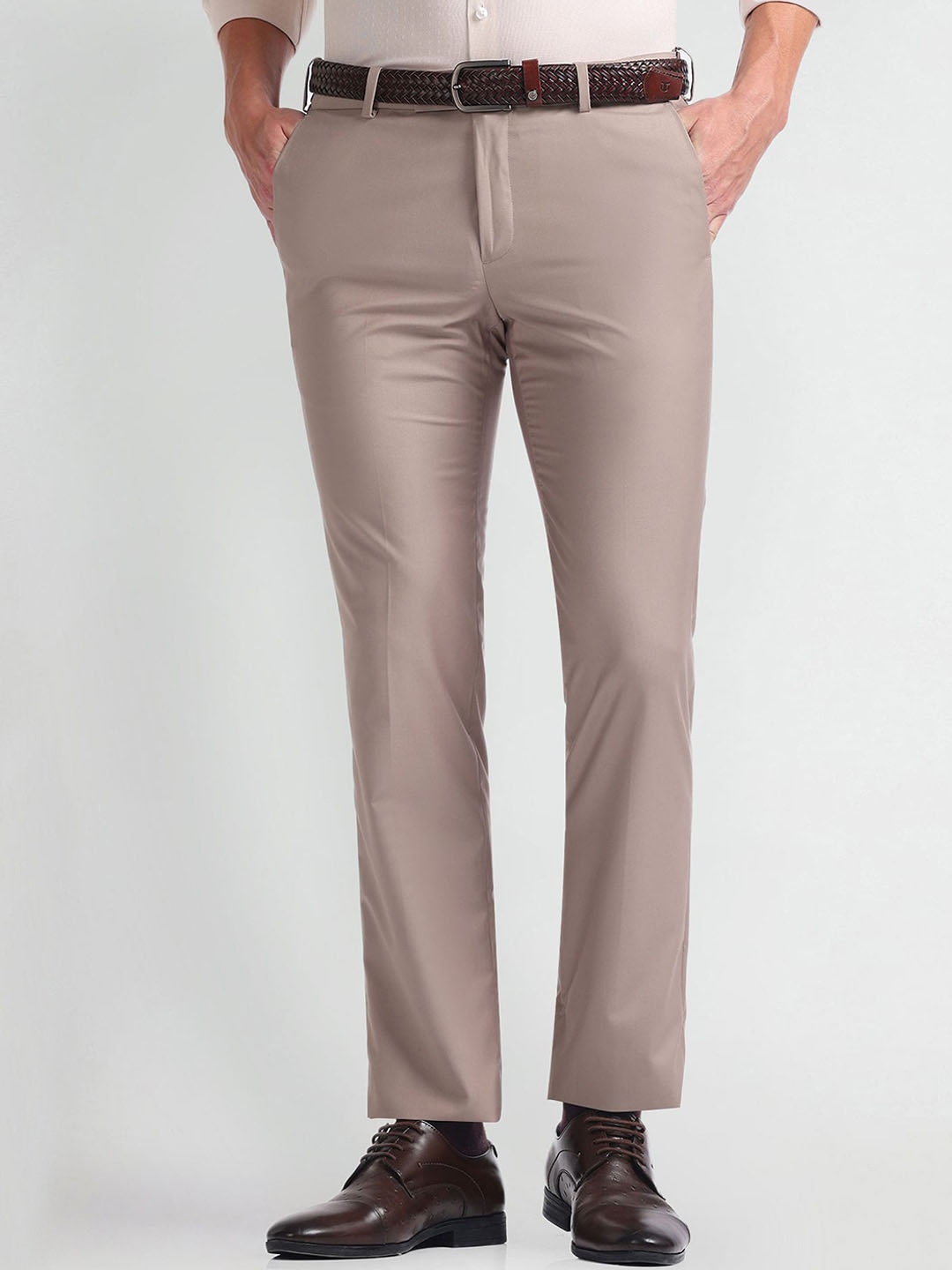 

Arrow Men Slim Fit Formal Trousers, Brown