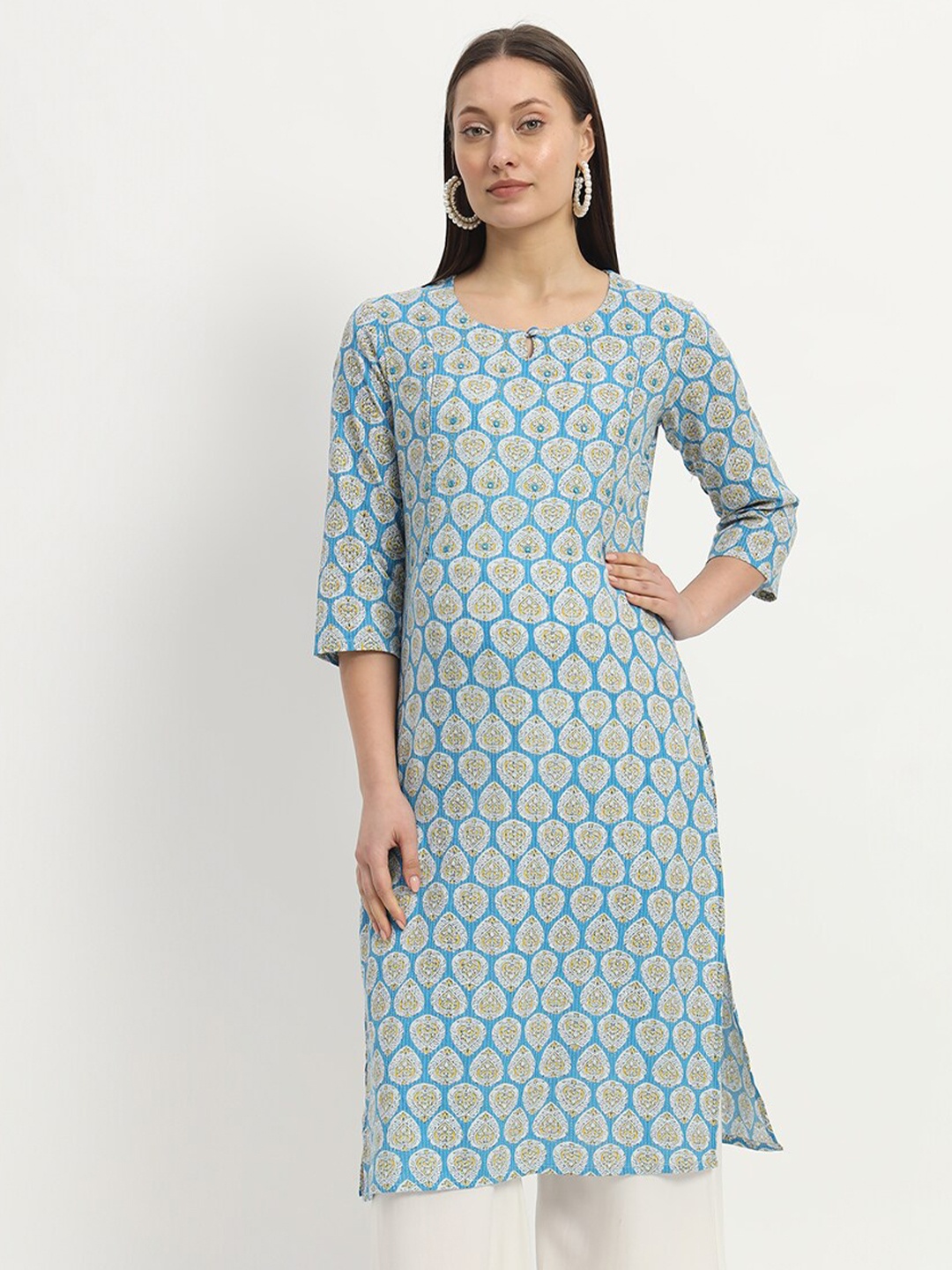 

mumzhug Printed Cotton Maternity Kurta, Blue