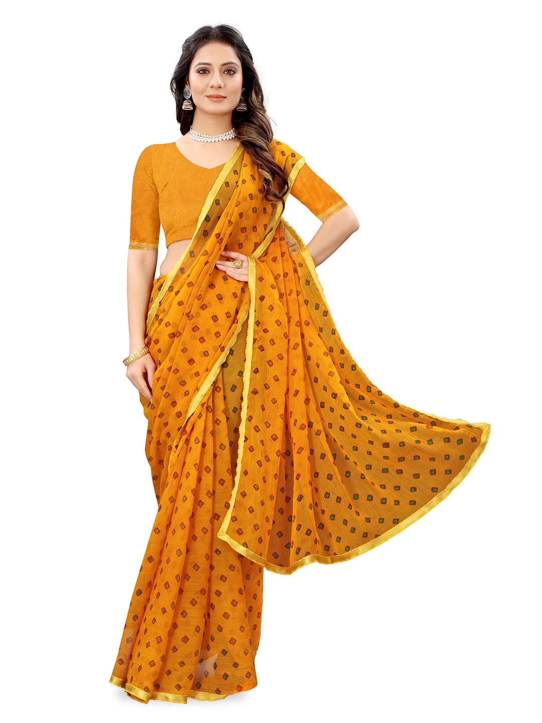 

DIVASTRI Ethnic Motifs Embroidered Pure Chiffon Ready to Wear Jamdani Saree, Black