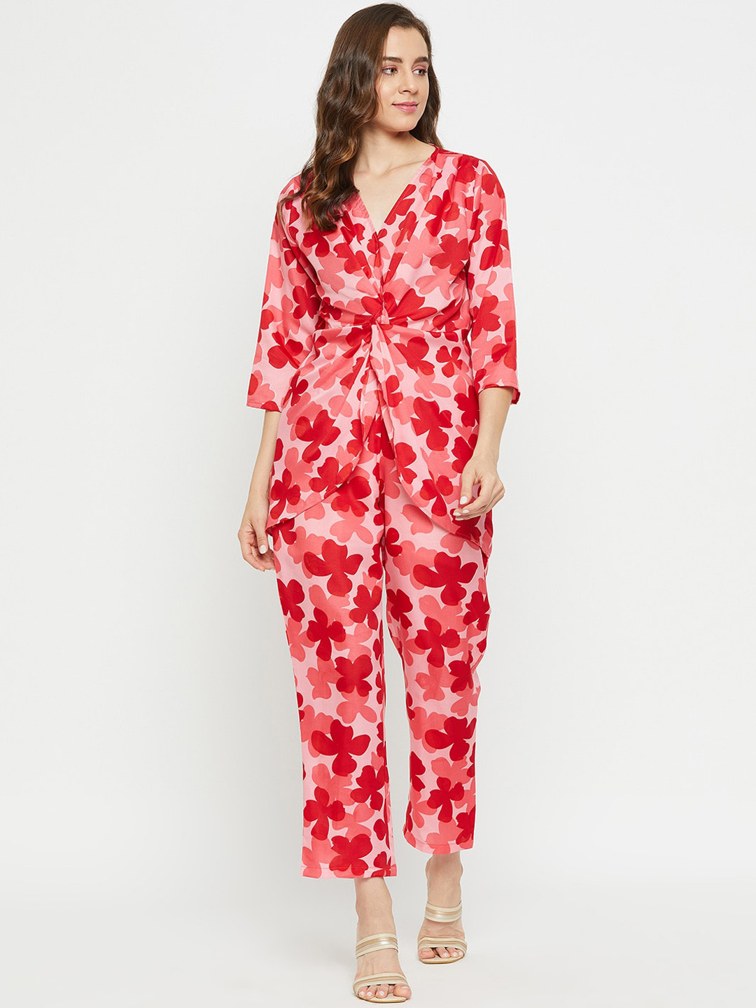 

Imfashini Floral Printed Tunic With Trouser, Red