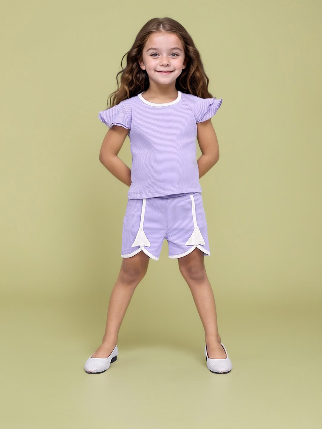 

Toonyport Girls Top with Shorts, Lavender