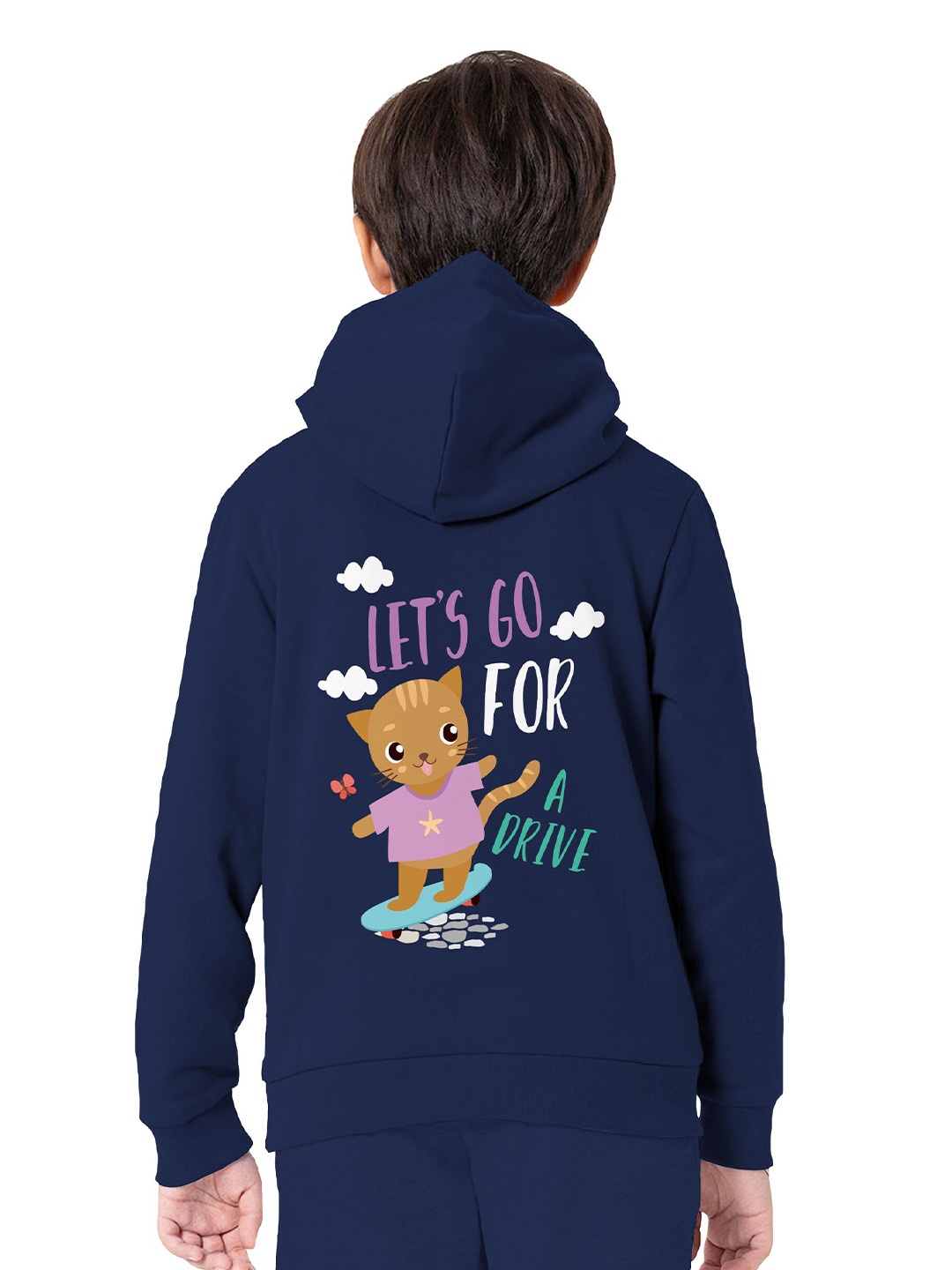 

BAESD Boys Printed Hooded Sweatshirt, Navy blue