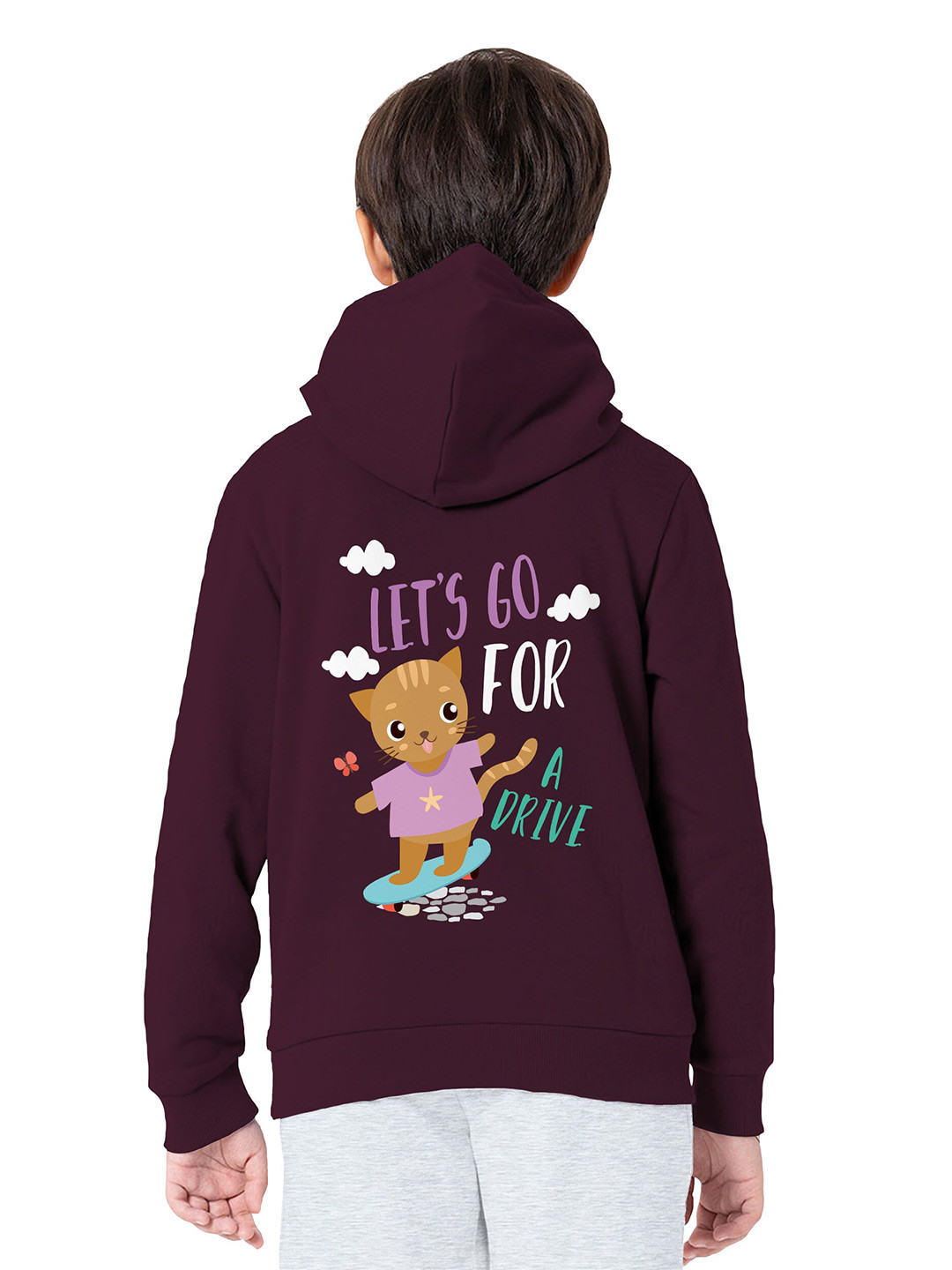 

BAESD Boys Printed Hooded Sweatshirt, Maroon