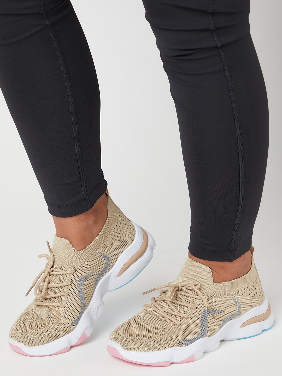 

DressBerry Women Textured Sneakers, Beige