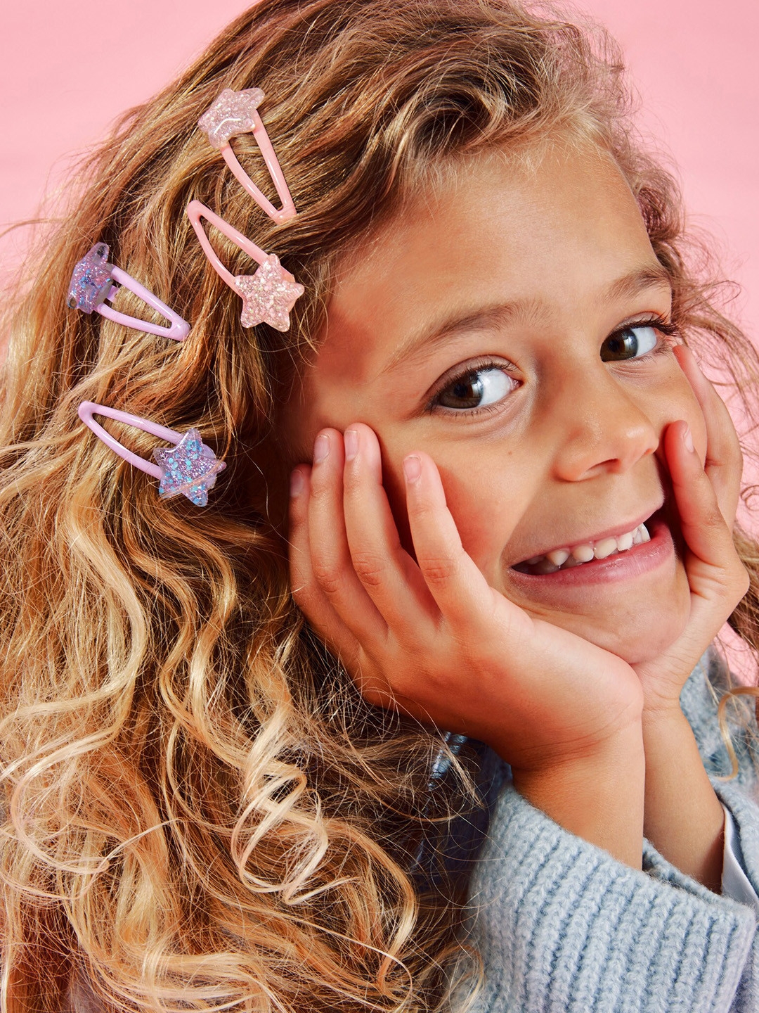 

Accessorize Girls Set of 4 Tic Tac Hair Clip, Pink