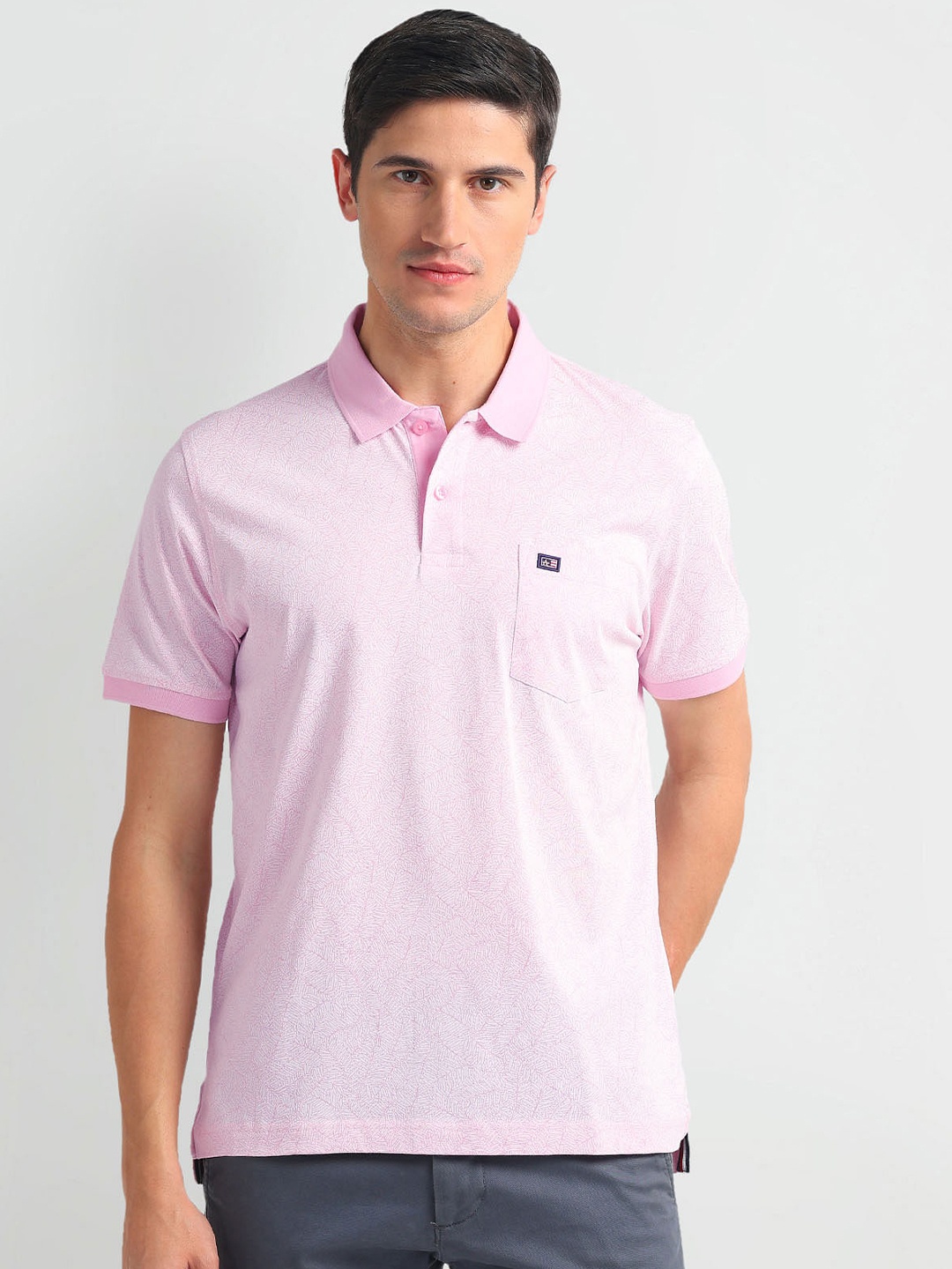 

Arrow Sport Floral Printed Polo Collar Short Sleeves T-shirt, Pink