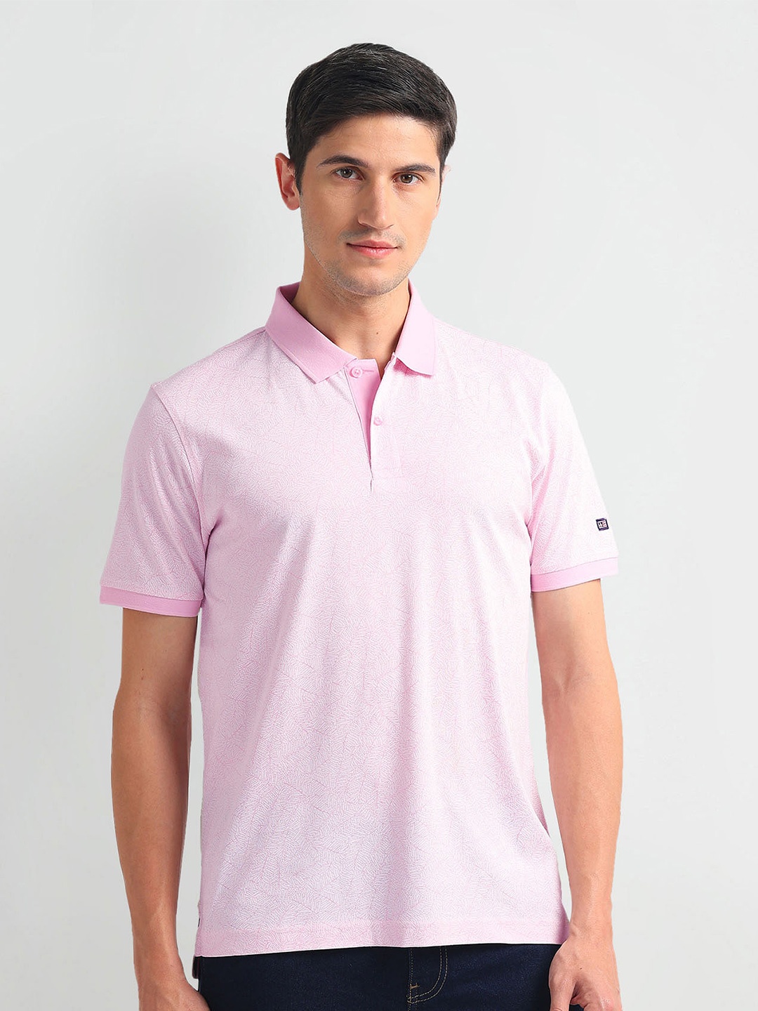 

Arrow Sport Floral Printed Polo Collar Short Sleeves T-shirt, Pink