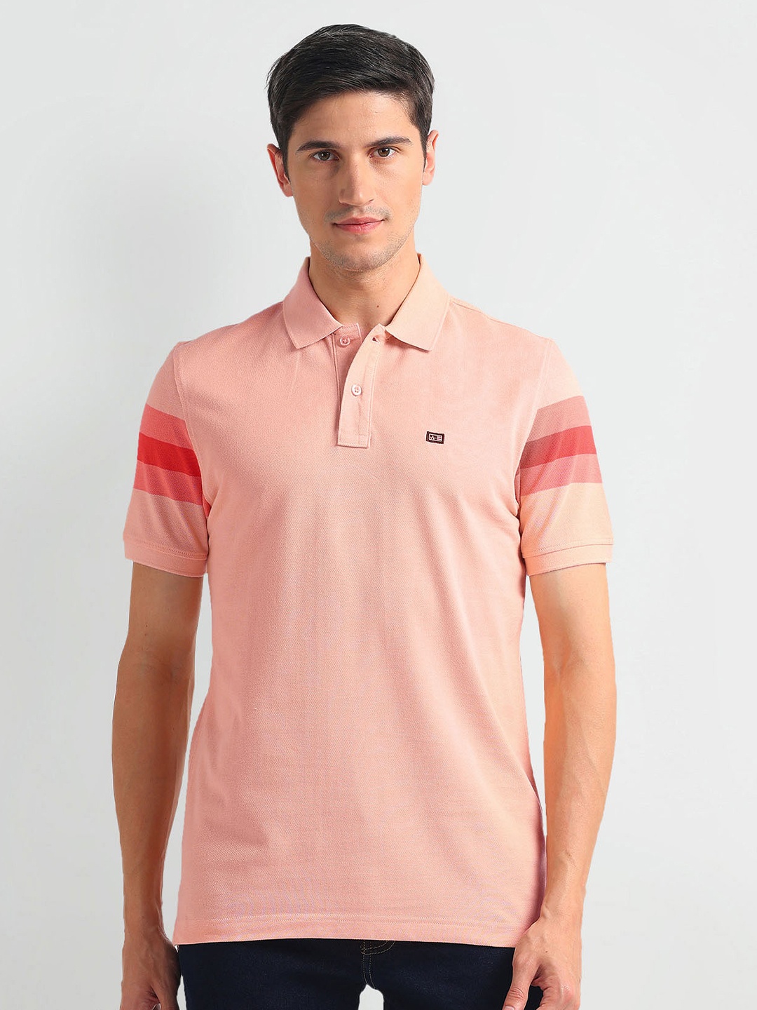 

Arrow Sport Polo Collar Short Sleeves T-shirt, Peach