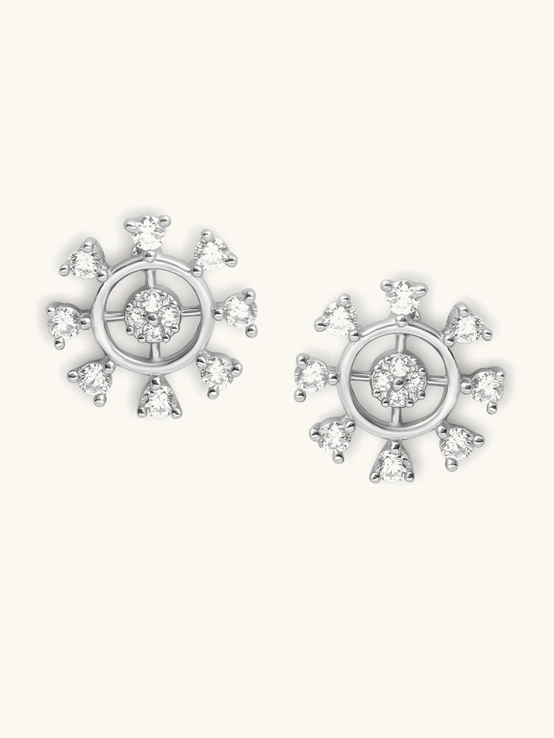 

Mabel Rhodium-Plated Cubic Zirconia-Studded 92.5 Sterling Silver Studs Earrings