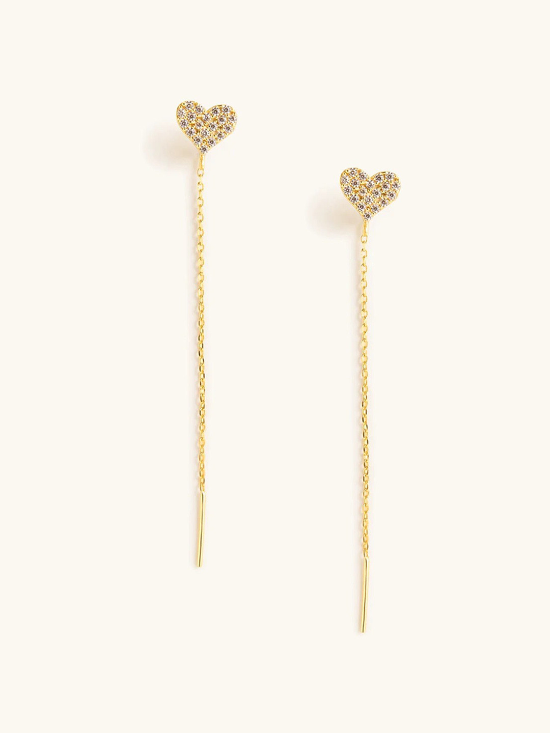 

Mabel Gold-Plated Cubic Zirconia-Studded 92.5 Sterling Silver Contemporary Drop Earrings