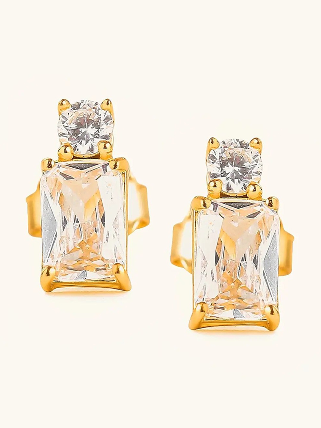 

Mabel 925 Sterling Silver Gold-Plated Contemporary Studs Earrings