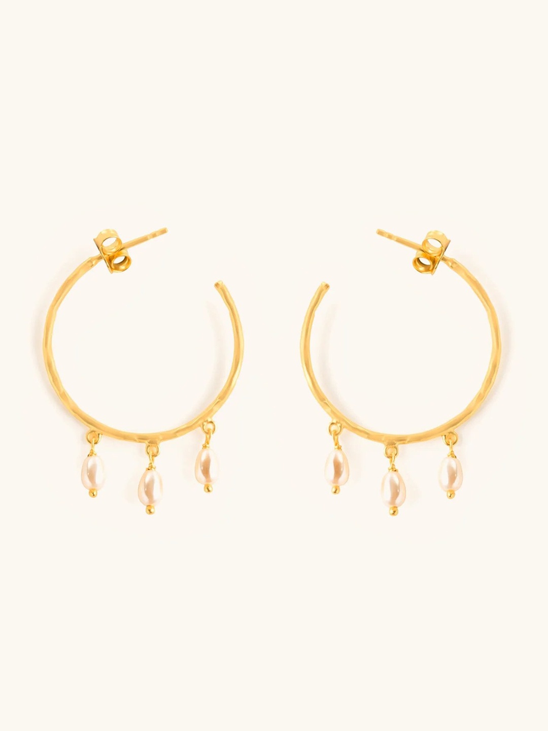 

Mabel 92.5 Sterling Silver Gold-Plated Contemporary Half Hoop Earrings