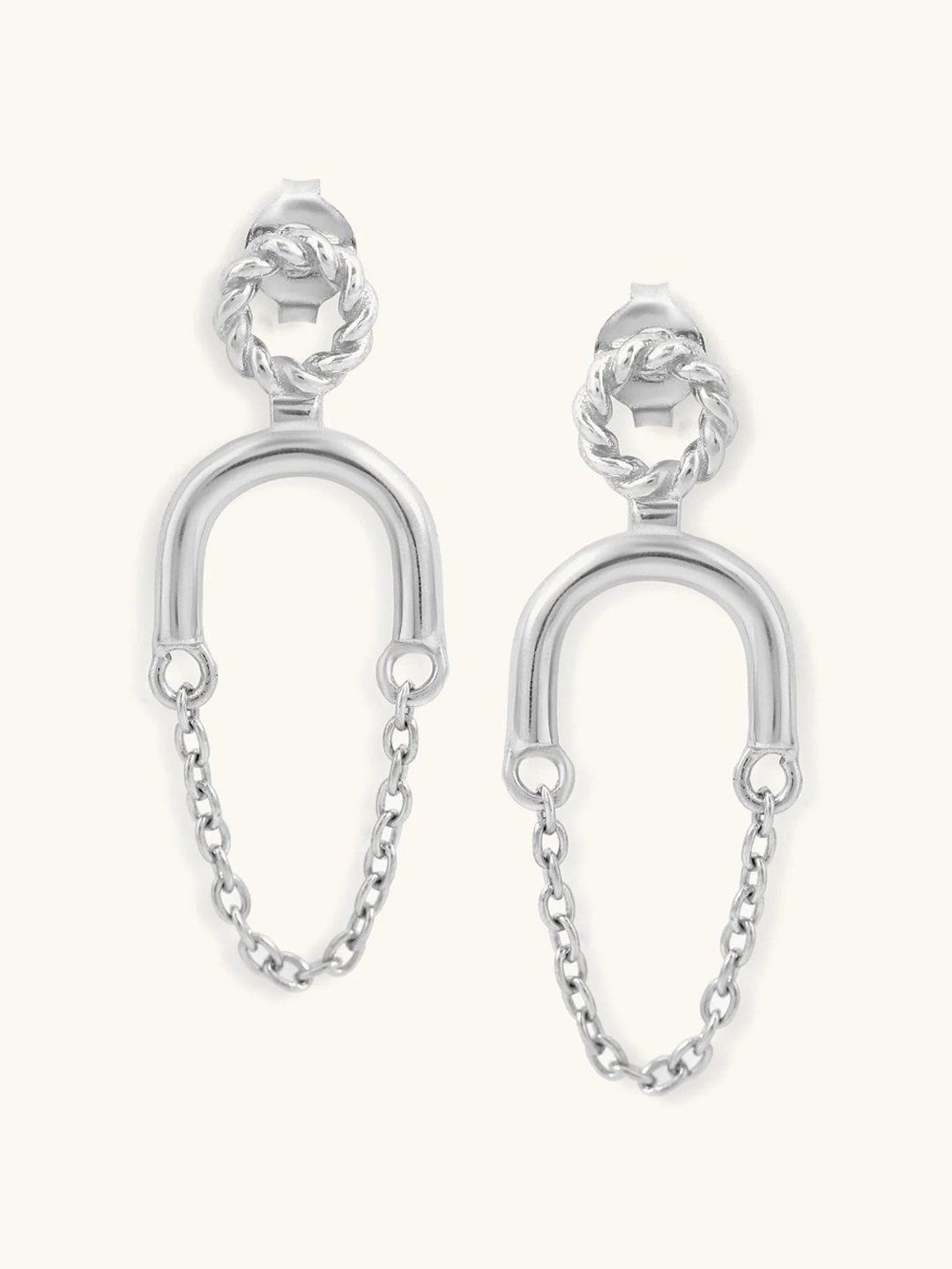 

Mabel Rhodium-Plated 92.5 Sterling Silver Contemporary Drop Earrings