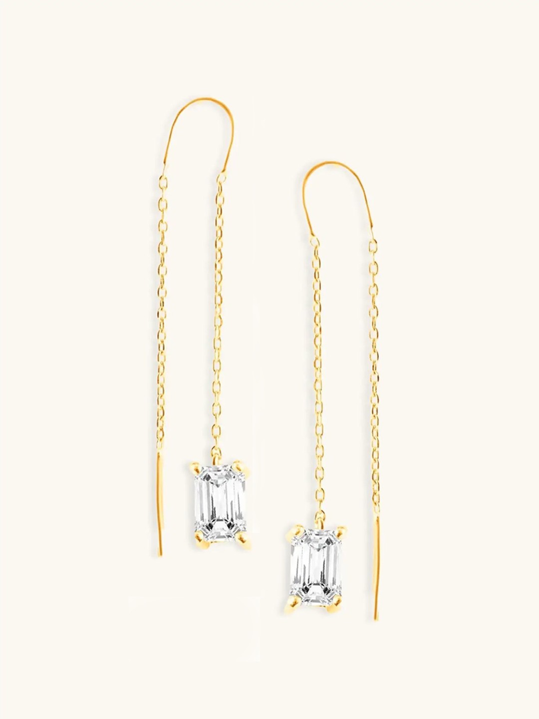 

Mabel Gold-Plated Cubic Zirconia-Studded 92.5 Sterling Silver Contemporary Drop Earrings