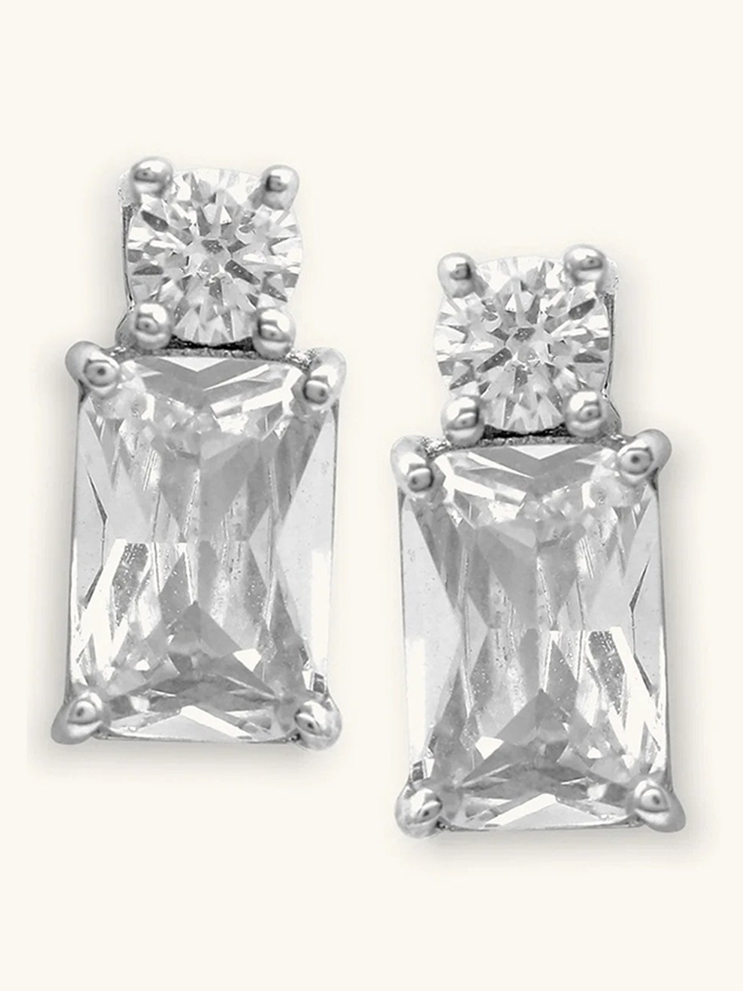 

Mabel Rhodium-Plated Cubic Zirconia-Studded 92.5 Sterling Silver Studs Earrings