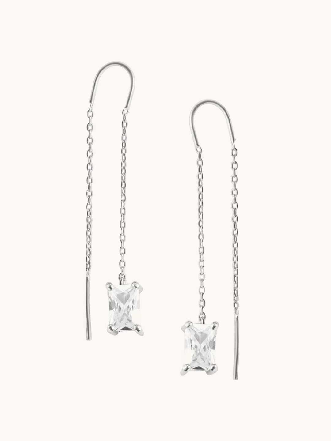 

Mabel 925 Sterling Silver Rhodium-Plated Cubic Zirconia-Studded Drop Earrings