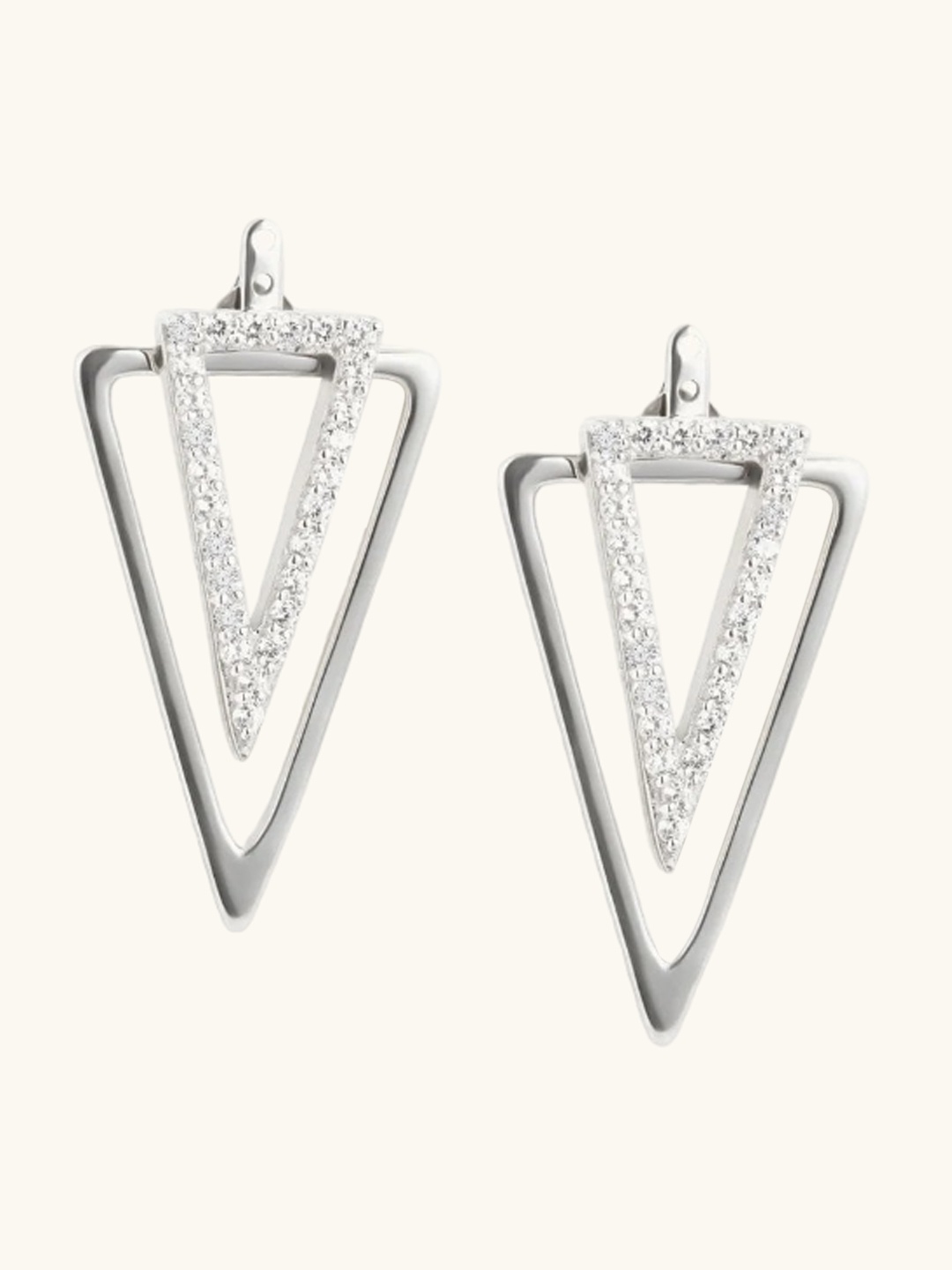 

Mabel Rhodium-Plated 925 Sterling Silver Cubic Zirconia Contemporary Drop Earrings